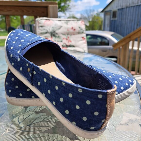 BASS SUSIE SLIP ON BOAT SHOES WOMENS SIZE 6.5M BLUE WHITE POLKA DOT SHOE LOAFER - Picture 4 of 8